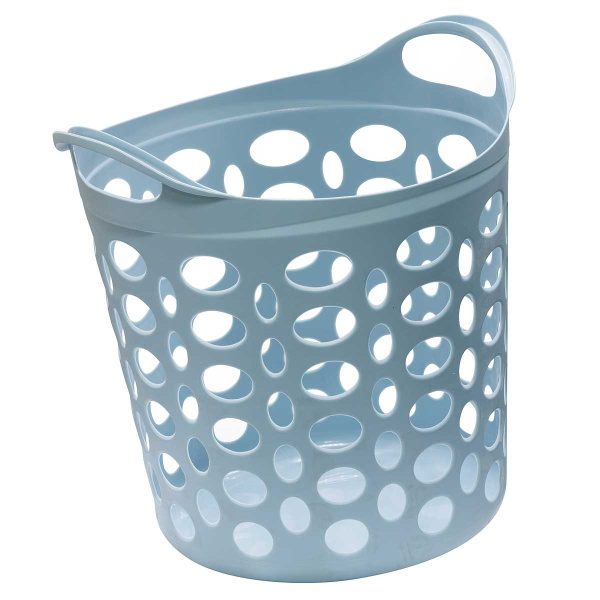 Корзина гибкая с ручками 28л голубая
