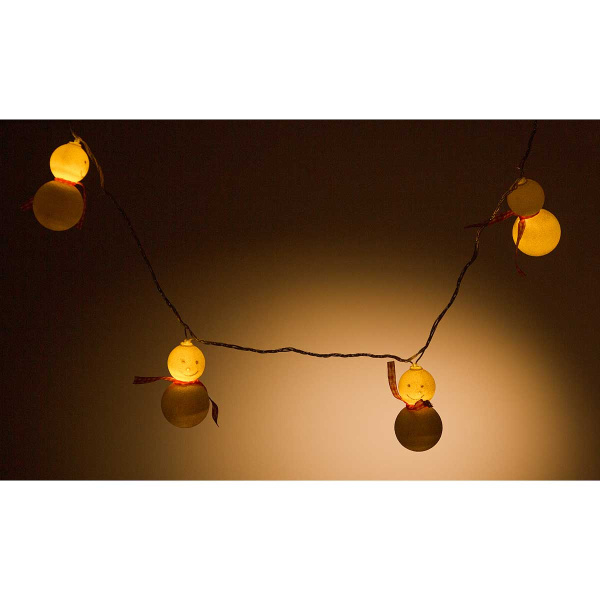 Гирлянда светодиодная ФОНАРИК ТЕПЛЫЙ БЕЛЫЙ /Н-6см,10 лампочек, прозрачный провод/