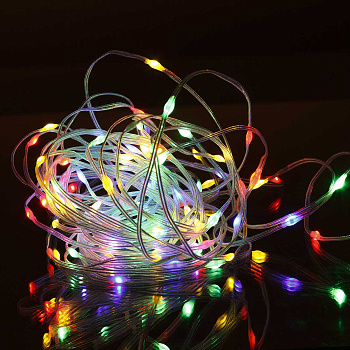 Гирлянда капелька LLN-15 100ламп длина 10м ЦВЕТНАЯ (100)