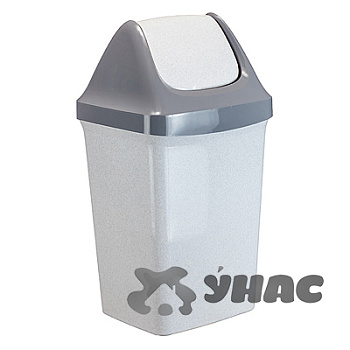 Контейнер для мусора 15 л Свинг мраморный М2462