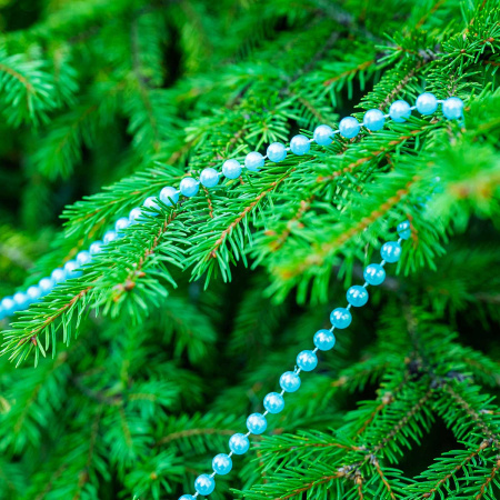 Цепь новогодняя 5ZLAZ8-5-4 Шарик d-0.8 мм 5 м лазурь