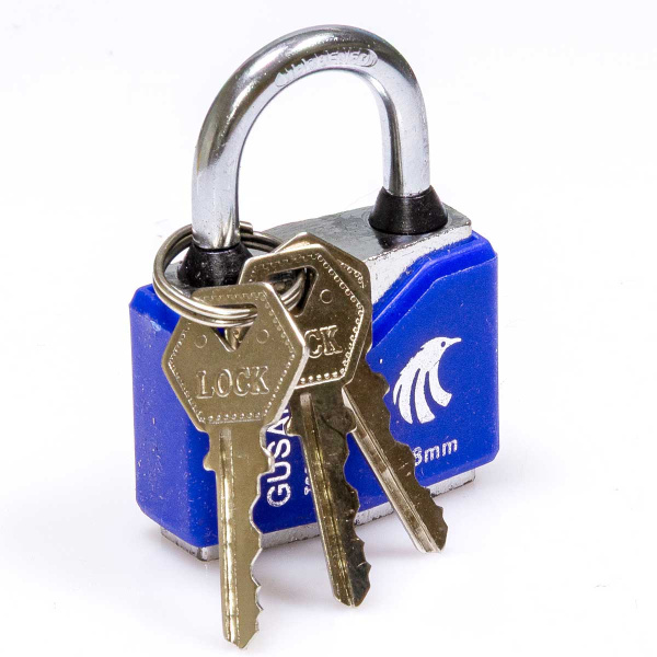 Замок навесной всепогодный GUSAMI 38мм NA2696-2 автоматическое запирание, в комплекте 3 ключа.