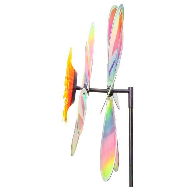 Ветряк D-27-37см двойной перламутровые прозрачные лепестки NA2670