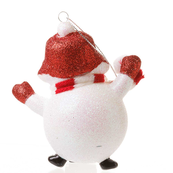 Шар SFOP21422-A 1шт 10см Снеговик в шапке красный(192)