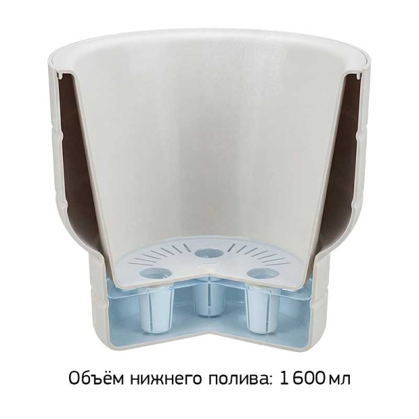 Кашпо КАРЕ D280мм 7,8л со вставкой кремовый М3259 х1 