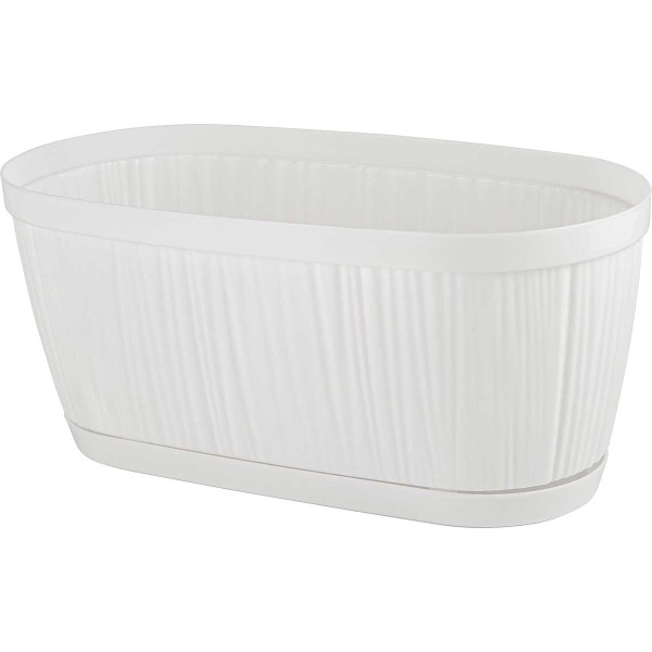 Горшок БАРСЕЛОНА 2,7л овал белый х18 