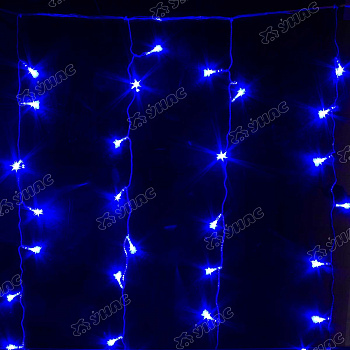 Гирлянда штора LED LС-2-7 200 лампочек, прозрачный провод 2*2 м синий