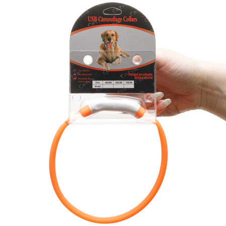 Ошейник 40*1,5см свет-я 3реж. микс USB NA2614 (144