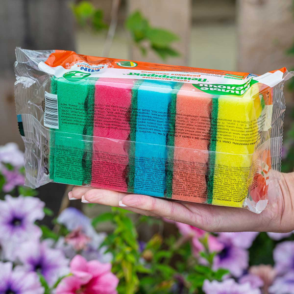 Губка для посуды Милые мелочи Пенноэффект 5 шт х36