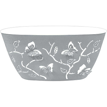 Горшок БАБОЧКИ со вст овал 4л серый шторм х12 