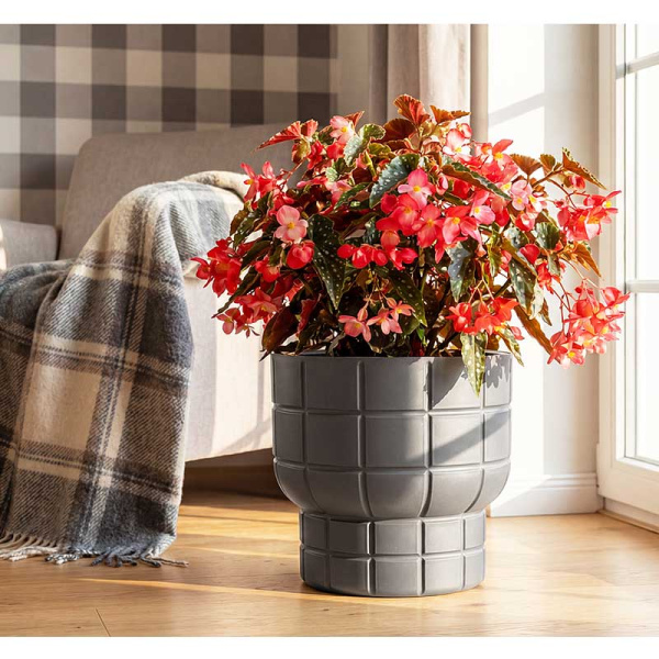 Кашпо КАРЕ D280мм 7,8л со вставкой графитовый М3259 х1 