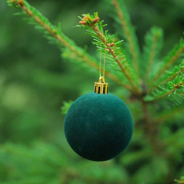 Набор елочных украшений 6R-DKC8/H1-8 6 см 8 шт Шары Бархат изумруд