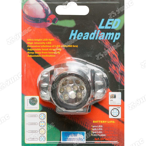 Фонарик налобный 10LED NA1832(100)