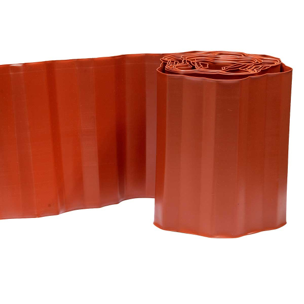 Лента бордюрная ВОЛНА Длина 9м высота 20см коричневая