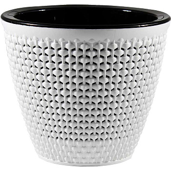 Кашпо Ротанг  1,6л Бело-черный КШ-6474 ВМС(20) 