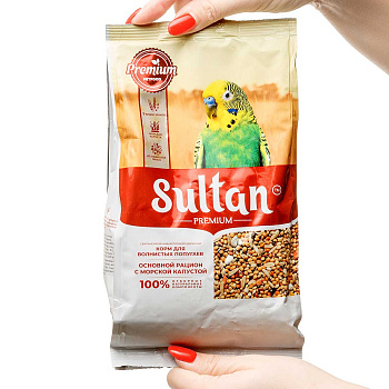 Султан П для волнистых попугаев 500г Основной рацион Морская капуста 6261x18