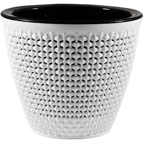 Кашпо Ротанг  1,6л Бело-черный КШ-6474 ВМС(20) 
