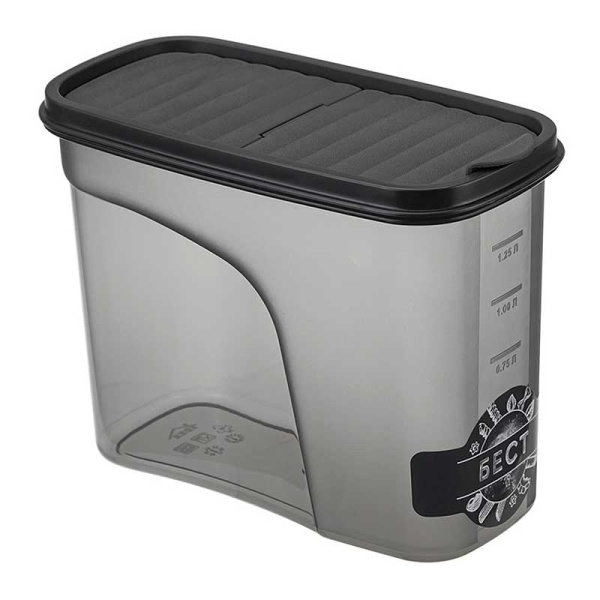 Емкость для сыпуч прод Бест 1,5л графит  М1255(12)