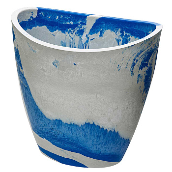 Вазон 5,5 л белый+голубой R-16YB25бг 