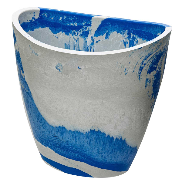 Вазон 5,5 л белый+голубой R-16YB25бг 