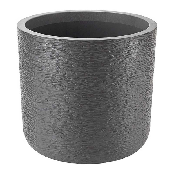 Кашпо СЛАНЕЦ  D380мм 24л с встав Графит М3201 