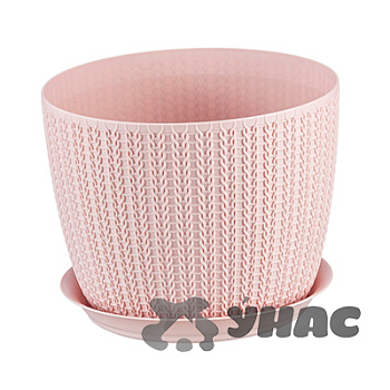 Кашпо ВЯЗАНИЕ D180мм 2,8л с поддоном Чайная роза М3121 (12) 