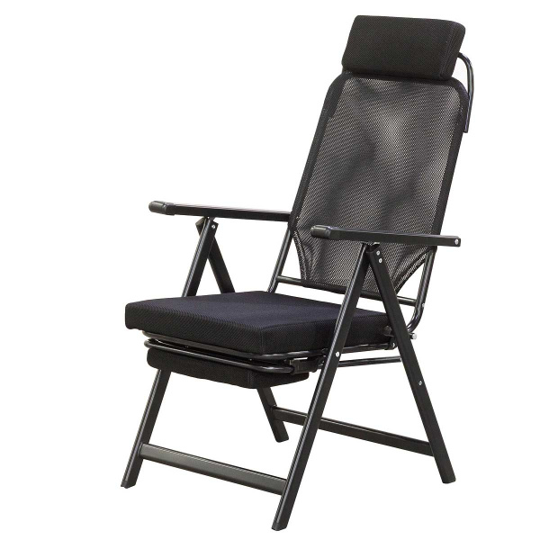 Кресло складное A7 с выдвижной подставкой для ног, подушкой под спину, регулируемый наклон спинки-9 положений