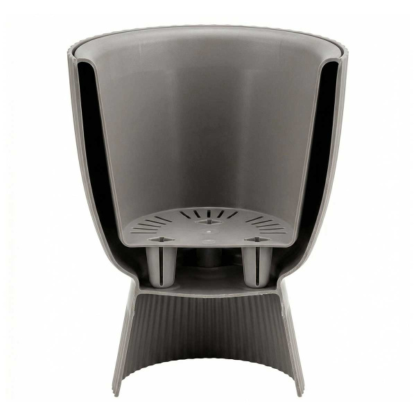 Кашпо ВЕЛЬВЕТ D150мм 1л со вставкой французcкий серый М3268 х10 