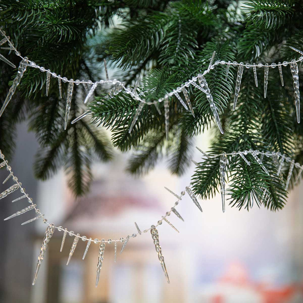 Цепь новогодняя T200-3 2.7 м Сосульки прозрачные (288)