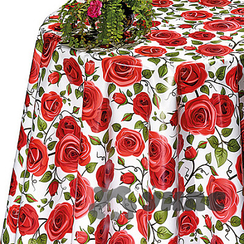 Клеенка 140*20 ДЕКОРАМА 138А (розы алые) ТУРЦИЯ