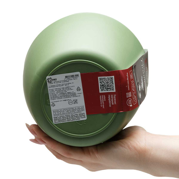 Горшок ВИЕННА D160мм 2л кругл со встав оливковый 