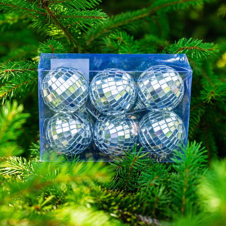 Шар Z005-1 5 см 6 шт диско-шар зеркальный