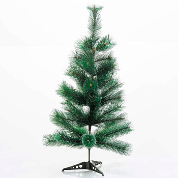 Елка HJ 90-81 90 см серебро 41 ветка пластиковая подставка