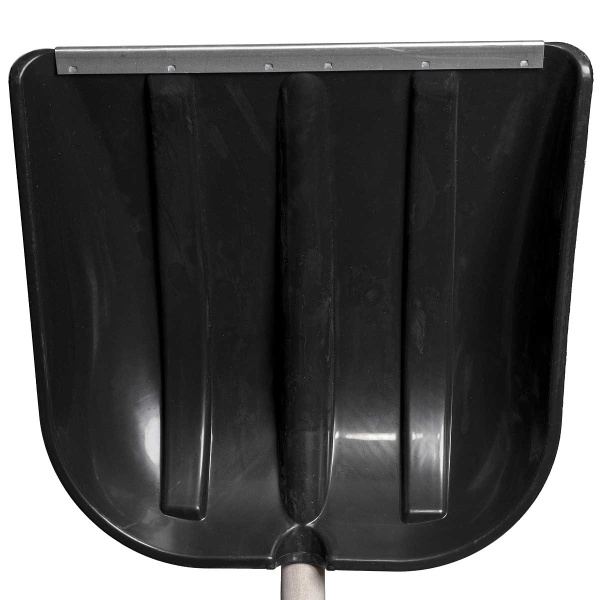 Лопата снегоуборочная пластмассовая СНЕГУРОЧКА с деревянным черенком оцинкованная планка D32 415*410/10