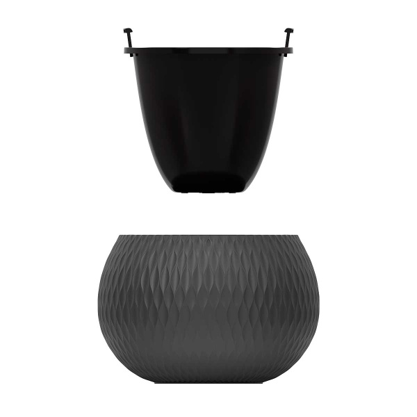Кашпо "Жемчужина" 4л ГРАФИТ БШ8916 х4 