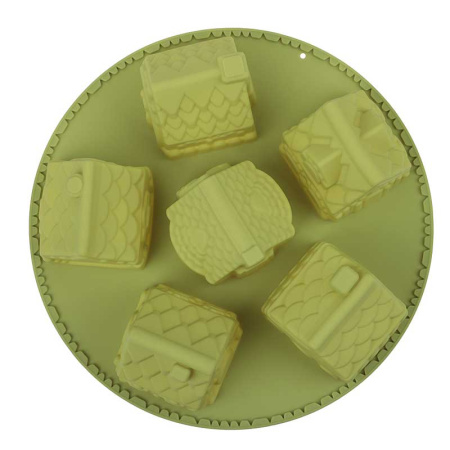 Форма для выпечки 6 ячеек 26х6см Домики силикон 856-186