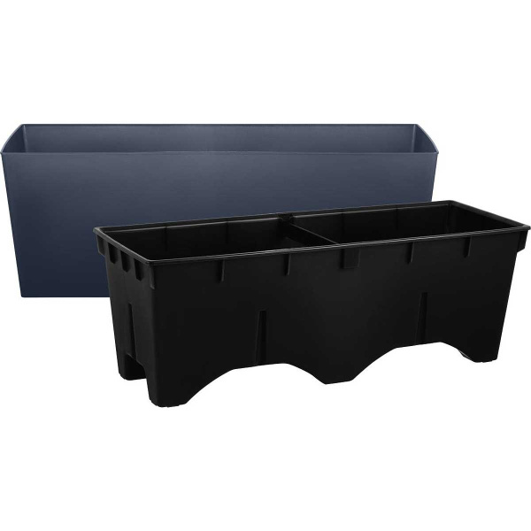 Балконный ящик ЛОНДОН 40 см со вставкой вулканический серый х6 