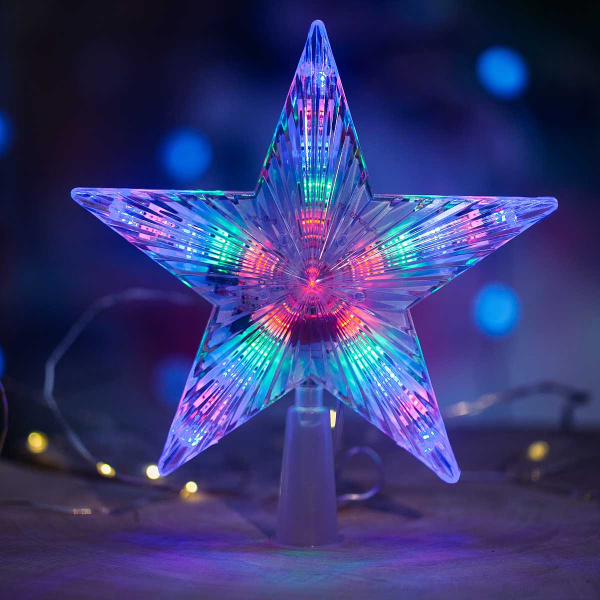 Гирлянда макушка LS-3-6 звезда 17 см цветная х60