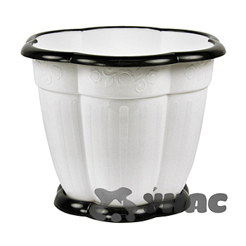 Горшок ВОСТОРГ 3л БЕЛЫЙ с поддоном БШ1235 (25) 