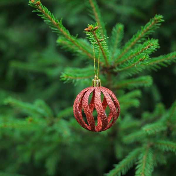 Набор елочных украшений 6ADZCKE9-J5-3 6 см 9 шт Шары Красные