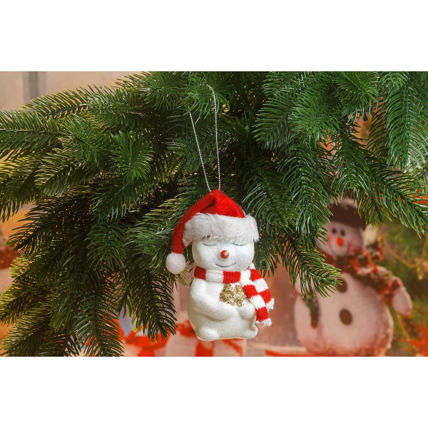 Шар SFOP22090-B 1шт 10см Снеговик с красн шарфом (288)