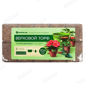 Торфобрикет Верховой торф раскисленный 10л БиоМ х7 