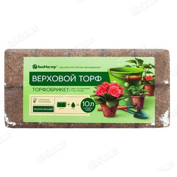 Торфобрикет Верховой торф раскисленный 10л БиоМ х7 