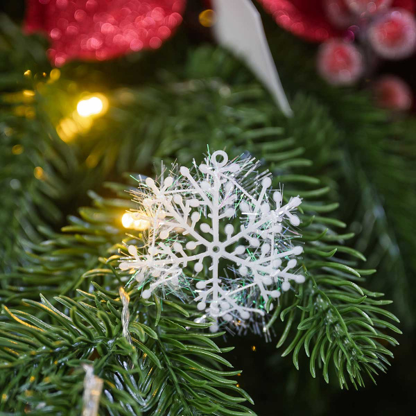 Подвеска Т170-1 Снежинка 6 шт 5,5 см пластик (за 10шт)