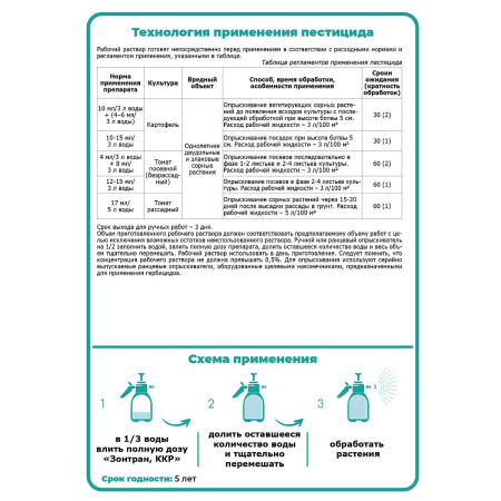 Средство защиты растений от сорняков Щелково Агрохим Зонтран ККР 10 мл