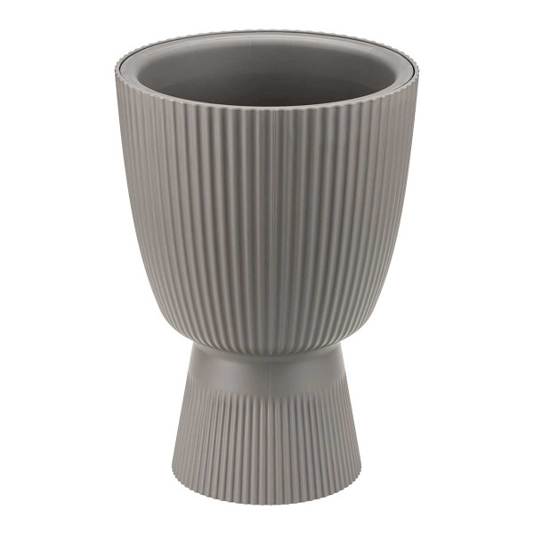 Кашпо ВЕЛЬВЕТ D180мм 1,9л со вставкой французcкий серый М3269 х8 