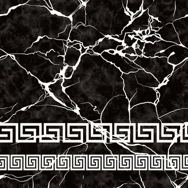 Клеенка 140*20 ДЕКОРАМА 179А** (Мрамор серебро черн.) ТУРЦИЯ
