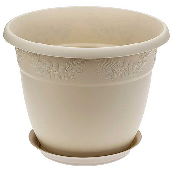 Кашпо РЯБИНА 250мм 5л с подст. Латте М3056 (16) 