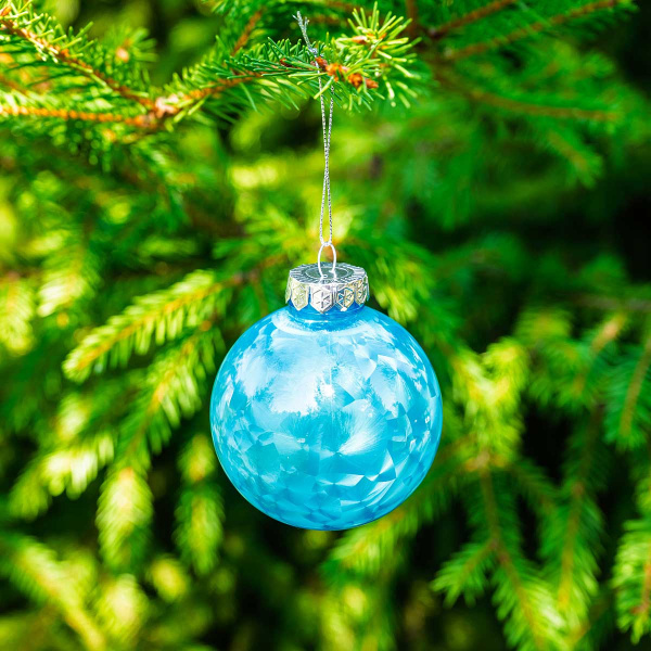 Шар YWJ-5017 3 шт 8 см "Морозный узор" Розовый