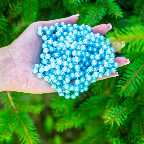 Цепь новогодняя 5ZLAZ8-5-4 Шарик d-0.8 мм 5 м лазурь